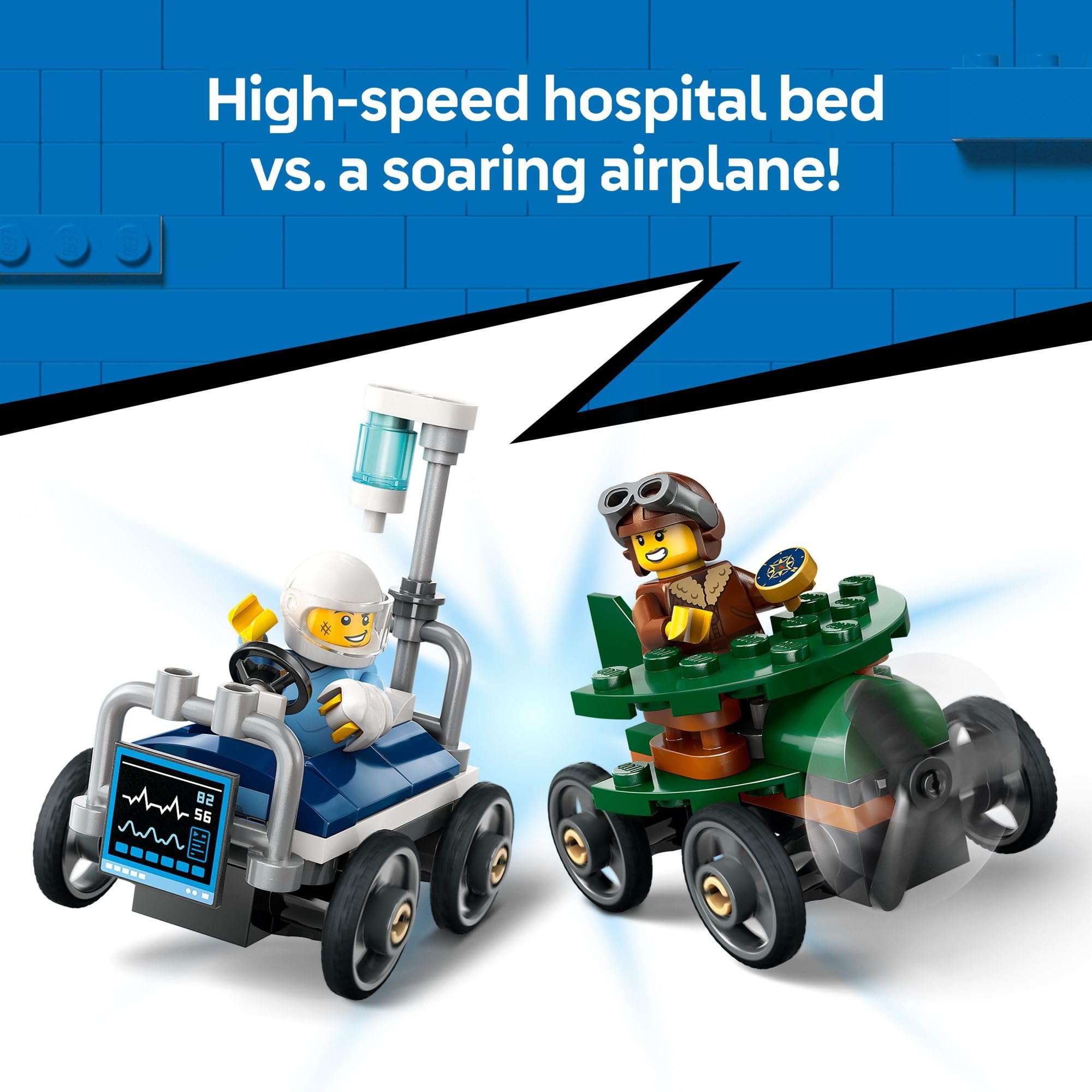 Foto 4 pulgar | Pack De Coches De Carreras Lego City De Avión Contra Cama De Hospital De Juguete De Más De 5 Años - Venta Internacion