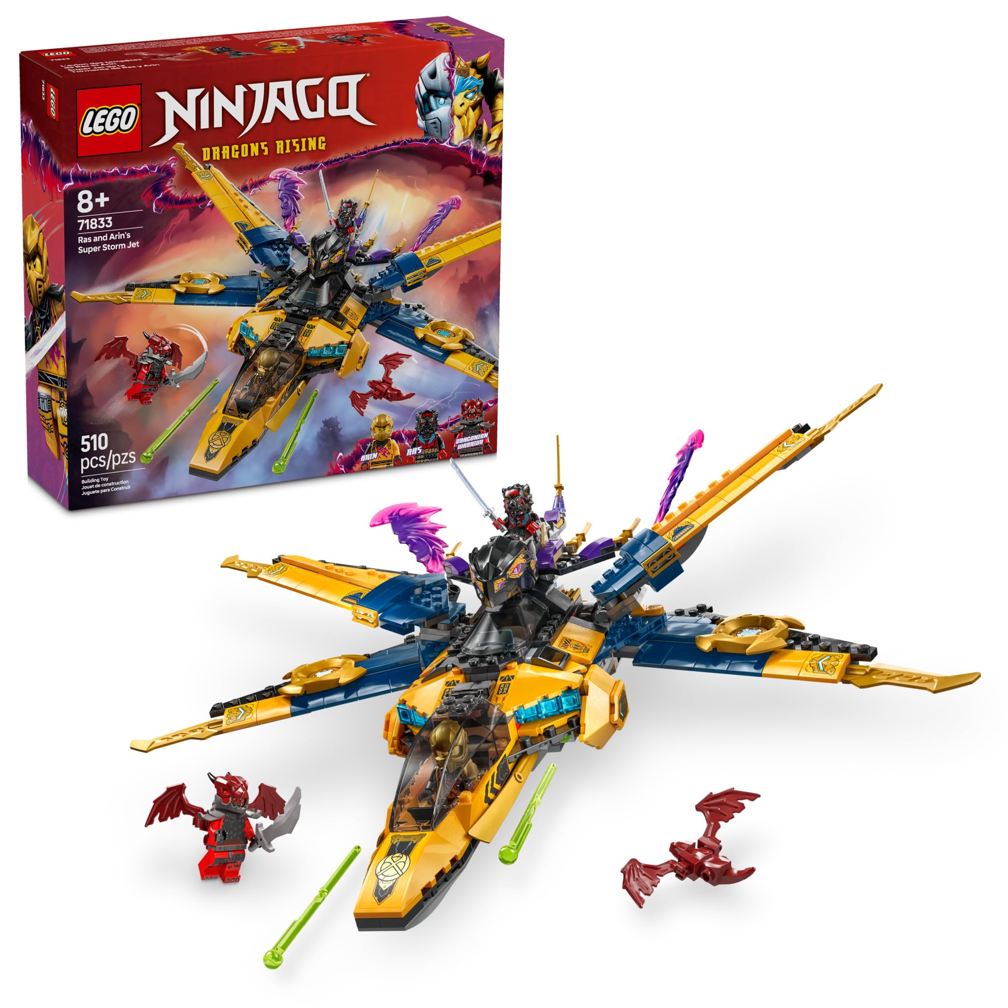 Foto 2 pulgar | Juguete De Construcción Lego Ninjago Super Storm Jet 71833 De Ras Y Arin - Venta Internacional.