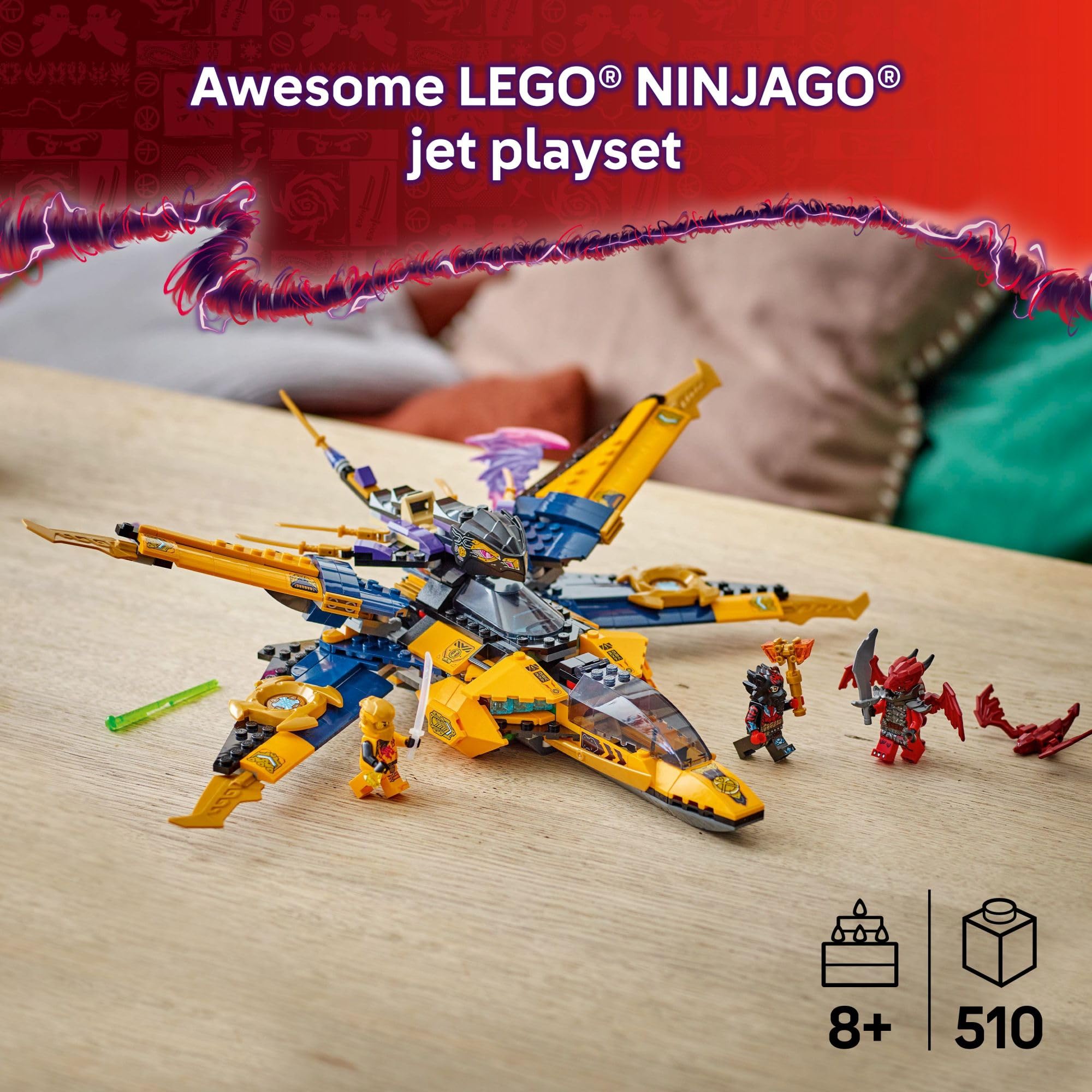 Foto 3 pulgar | Juguete De Construcción Lego Ninjago Super Storm Jet 71833 De Ras Y Arin - Venta Internacional.