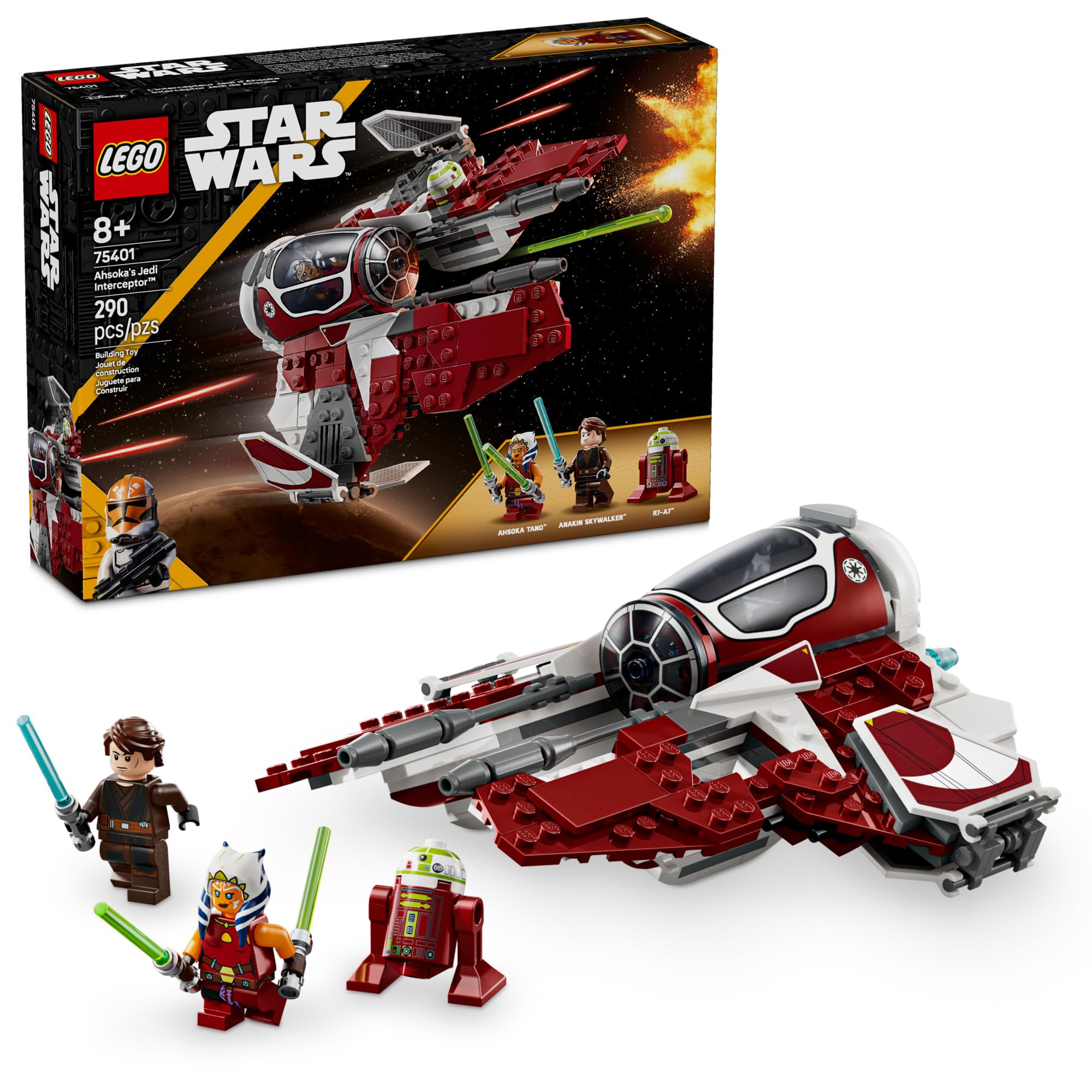 Juguete De Construcción Lego Star Wars Ahsoka's Jedi Interceptor 75401 - Venta Internacional.