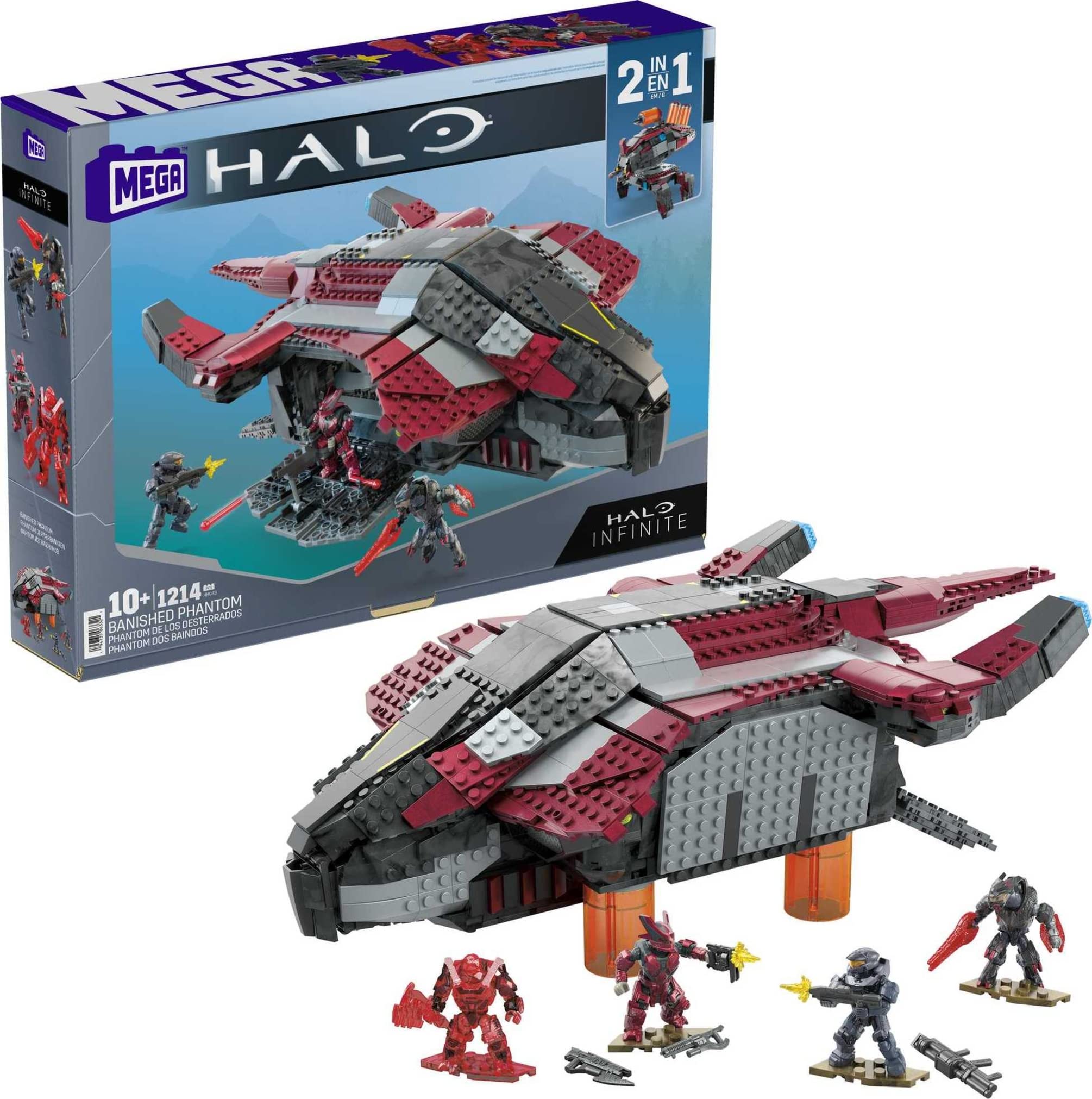 Foto 2 pulgar | Set De Construcción De Juguetes Mega Halo Infinite Banished Phantom Con 1214 Piezas - Venta Internacional.