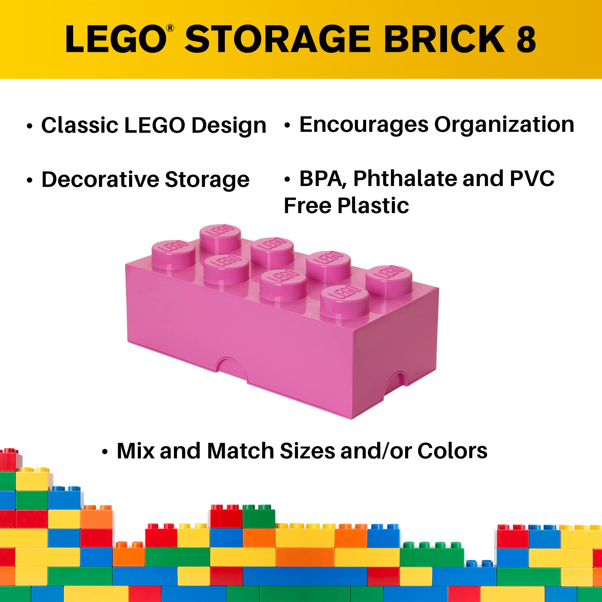 Foto 5 pulgar | Caja De Almacenamiento Lego Room Copenhagen 8 Bright Pink 4.7l - Venta Internacional.