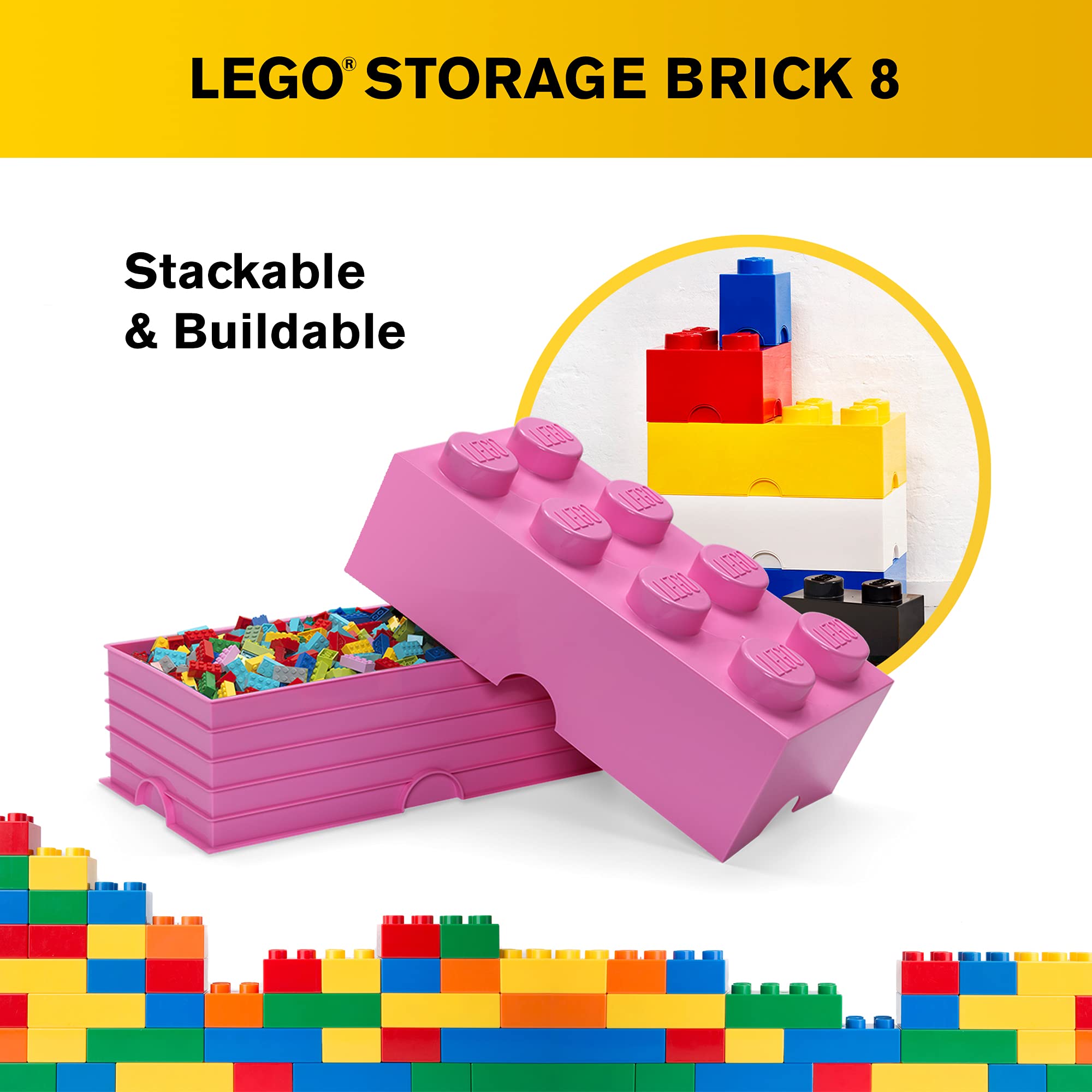 Foto 7 pulgar | Caja De Almacenamiento Lego Room Copenhagen 8 Bright Pink 4.7l - Venta Internacional.