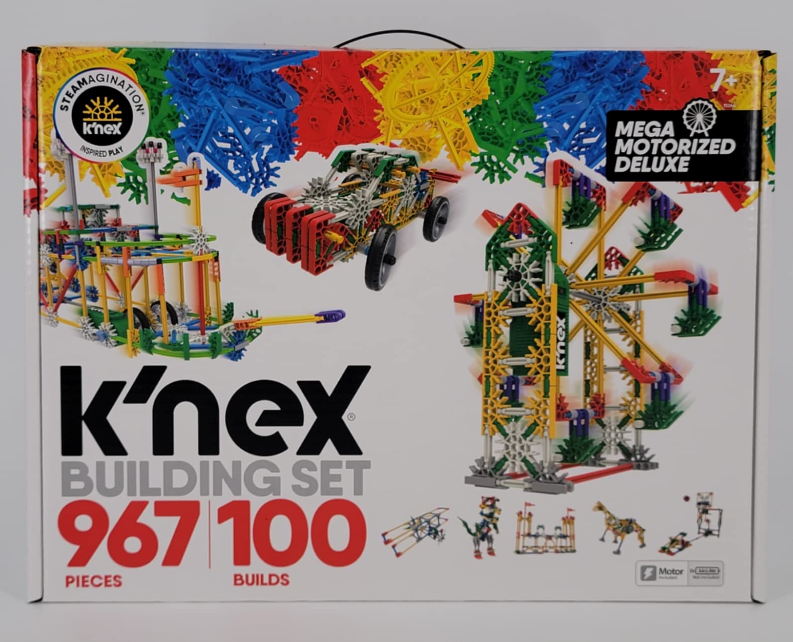 Set De Construcción K'nex Mega Motorized Deluxe 967 Piezas/100 Construcciones - Venta Internacional.