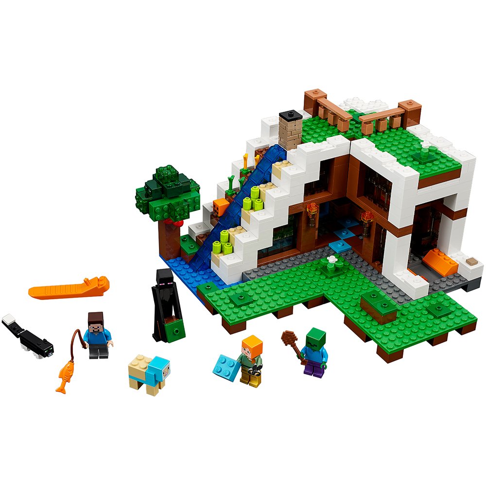 Juguete Lego Minecraft The Waterfall Base 21134 Con Figuras - Venta Internacional.