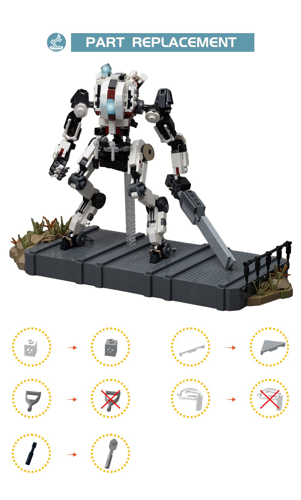Foto 5 pulgar | Kit De Maquetas De Construcción Titan Ronin Mech De 1228 Piezas Con Manual - Venta Internacional.