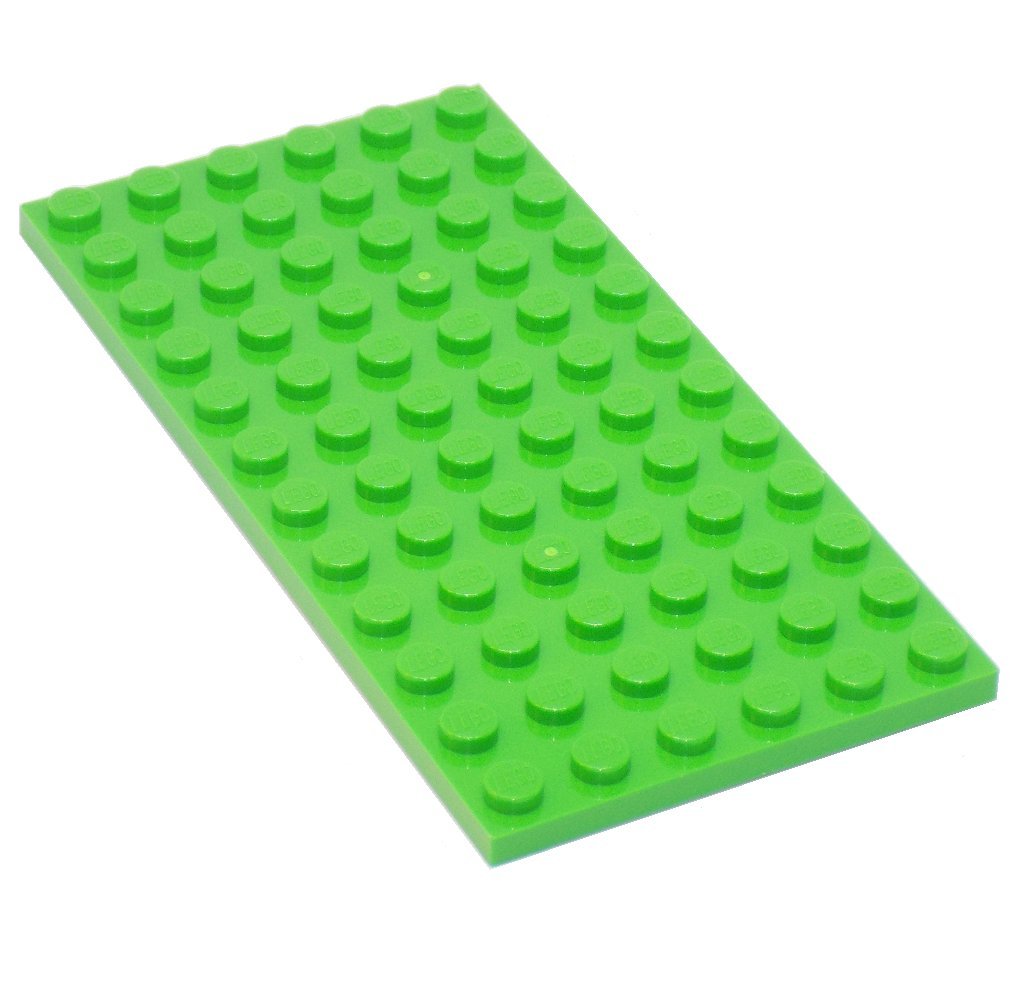 Plato Lego Parts De Color Verde Brillante, 6 X 12 Cm (4,5 X 9 Cm), 10 Unidades - Venta Internacional.