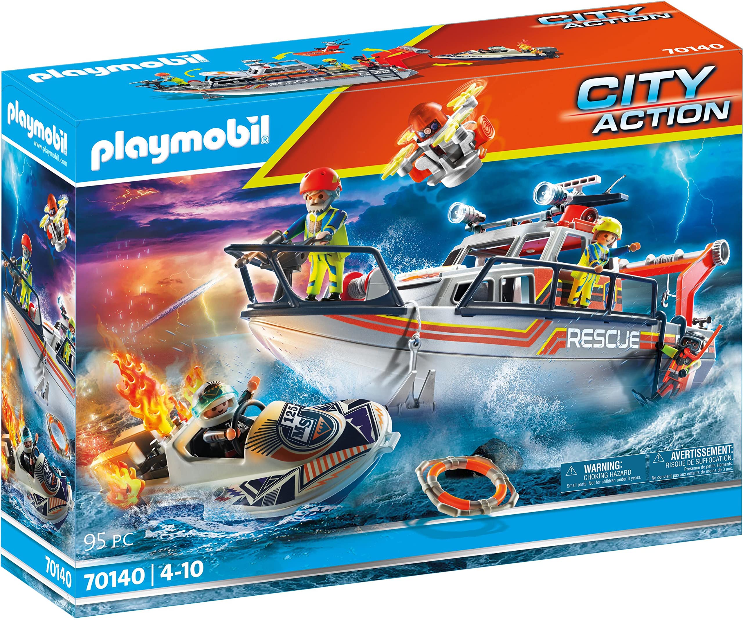 Playmobil Fire Rescue Con Moto Acuática Personal - Venta Internacional.