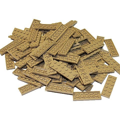 Foto 3 pulgar | Plato Lego Parts, Color Marrón Oscuro (amarillo Arena), 2 X 6 Unidades, 100 Unidades - Venta Internacional.
