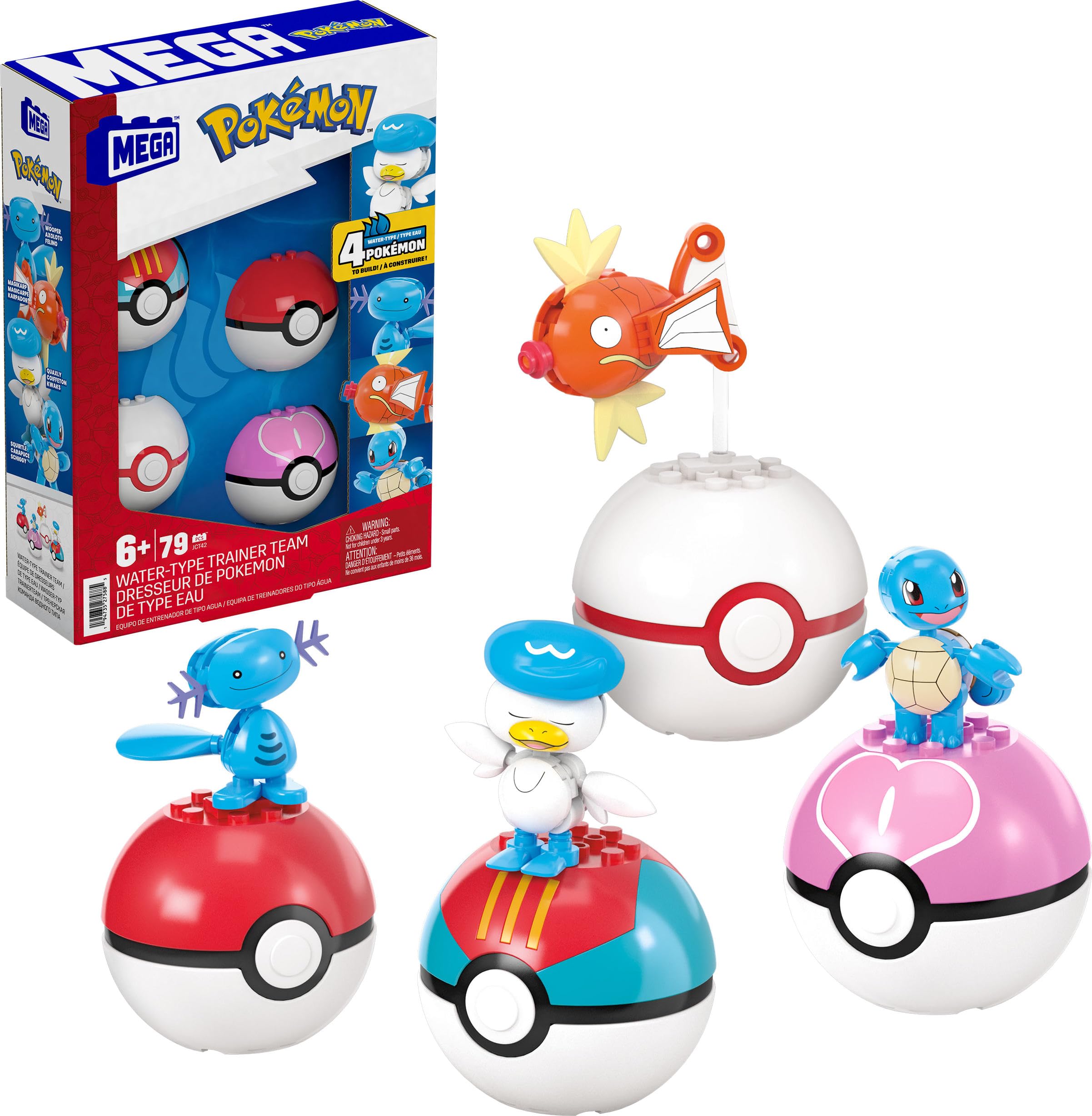 Foto 2 pulgar | Set De Juguetes Para Construir Figuras De Acción Mega Pokémon Watertype - Venta Internacional.