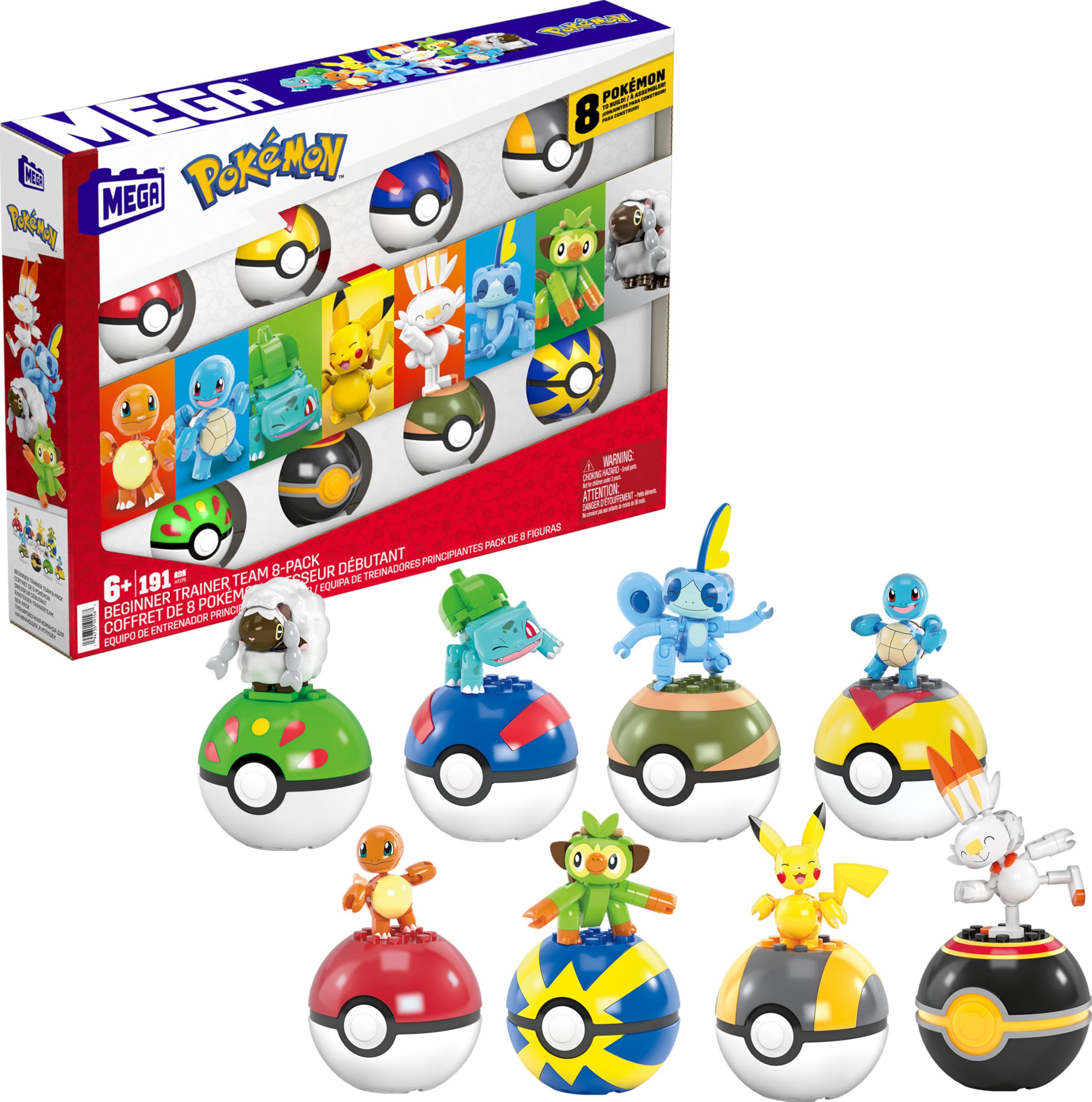 Paquete De Inicio De Toy Mega Pokémon Trainer Con 8 Pokeballs Para Niños De Más De 6 Años - Venta Internacional.