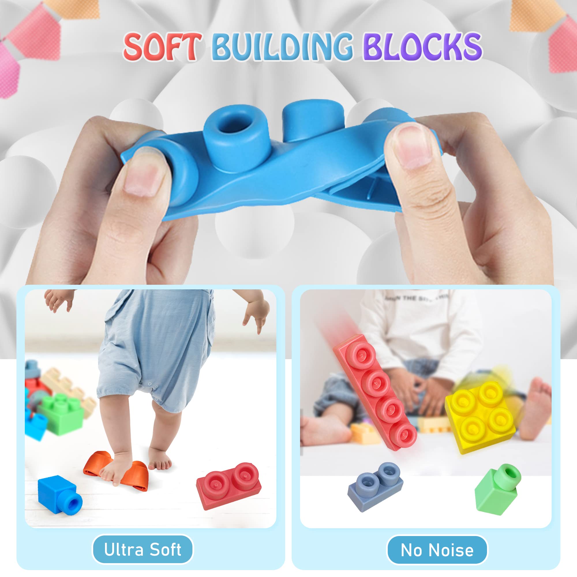 Foto 4 pulgar | Building Blocks Rohsce Baby Soft, 80 Unidades, A Partir De 6 Meses, Con Caja De Regalo - Venta Internacional.