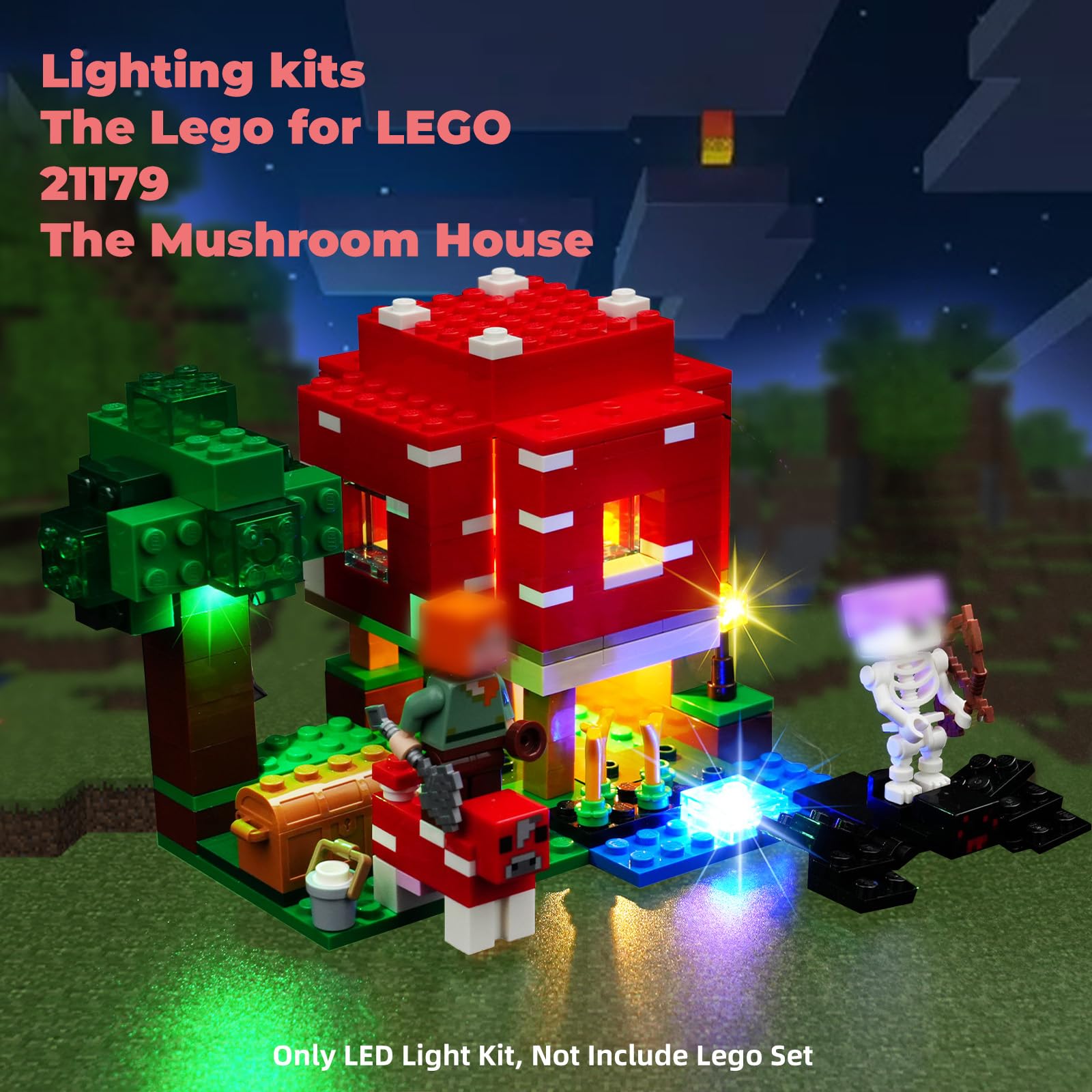 Foto 8 pulgar | Kit De Luces Led Rorliny Para Lego Minecraft The Mushroom House - Venta Internacional.