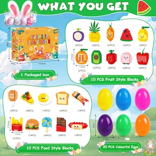 Foto 3 | Rellenos Para Huevos De Pascua Building Blocks, 20 Unidades, Comida Rápida - Venta Internacional.