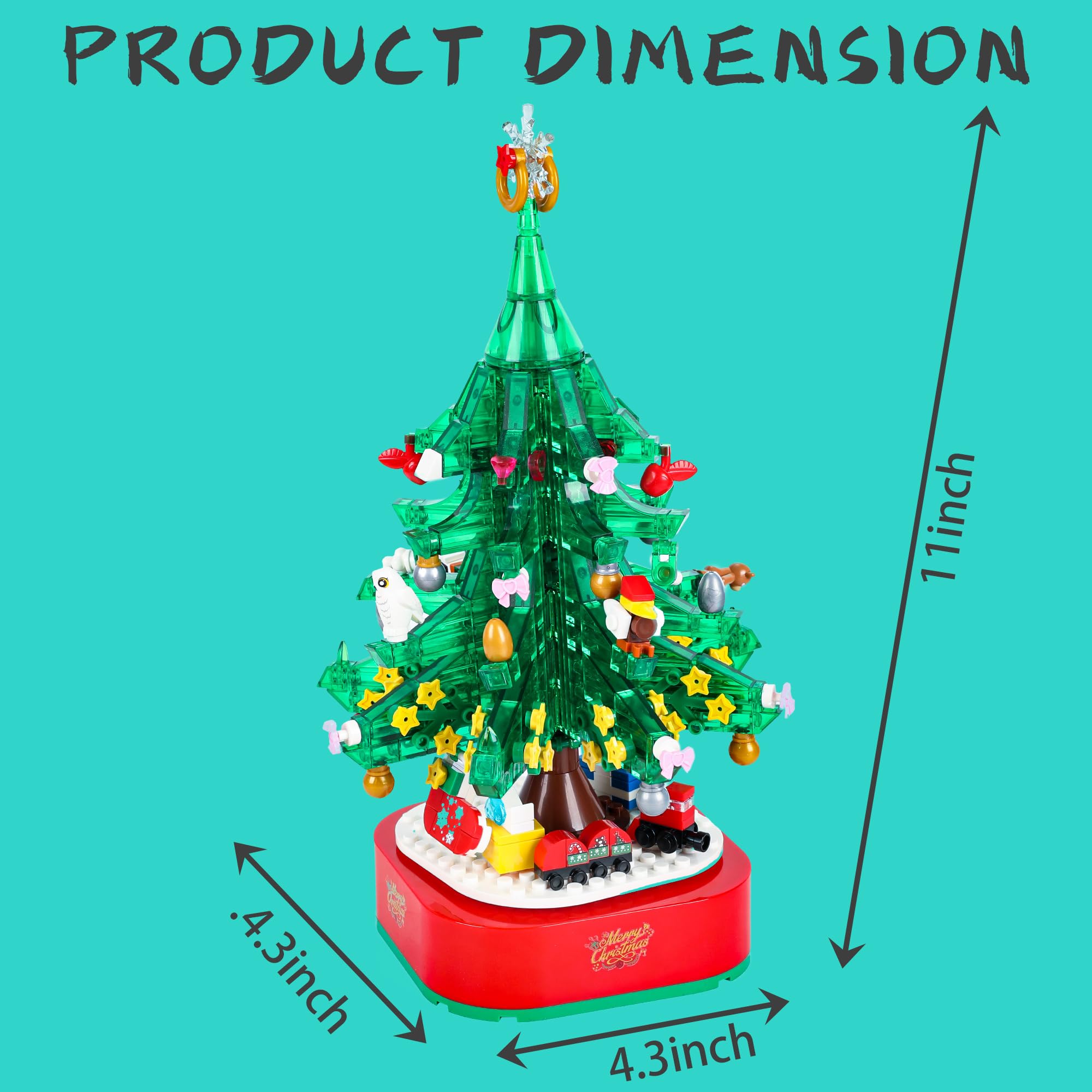 Foto 2 | Árbol De Navidad Building Block Con Música Y Luz Led Para Niños De 3 A 18 Años - Venta Internacional.