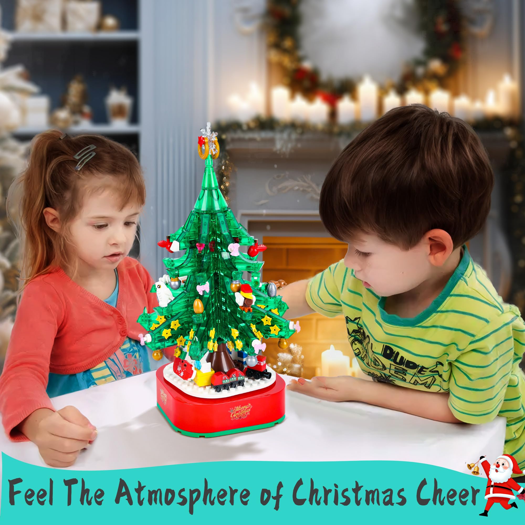 Foto 5 | Árbol De Navidad Building Block Con Música Y Luz Led Para Niños De 3 A 18 Años - Venta Internacional.