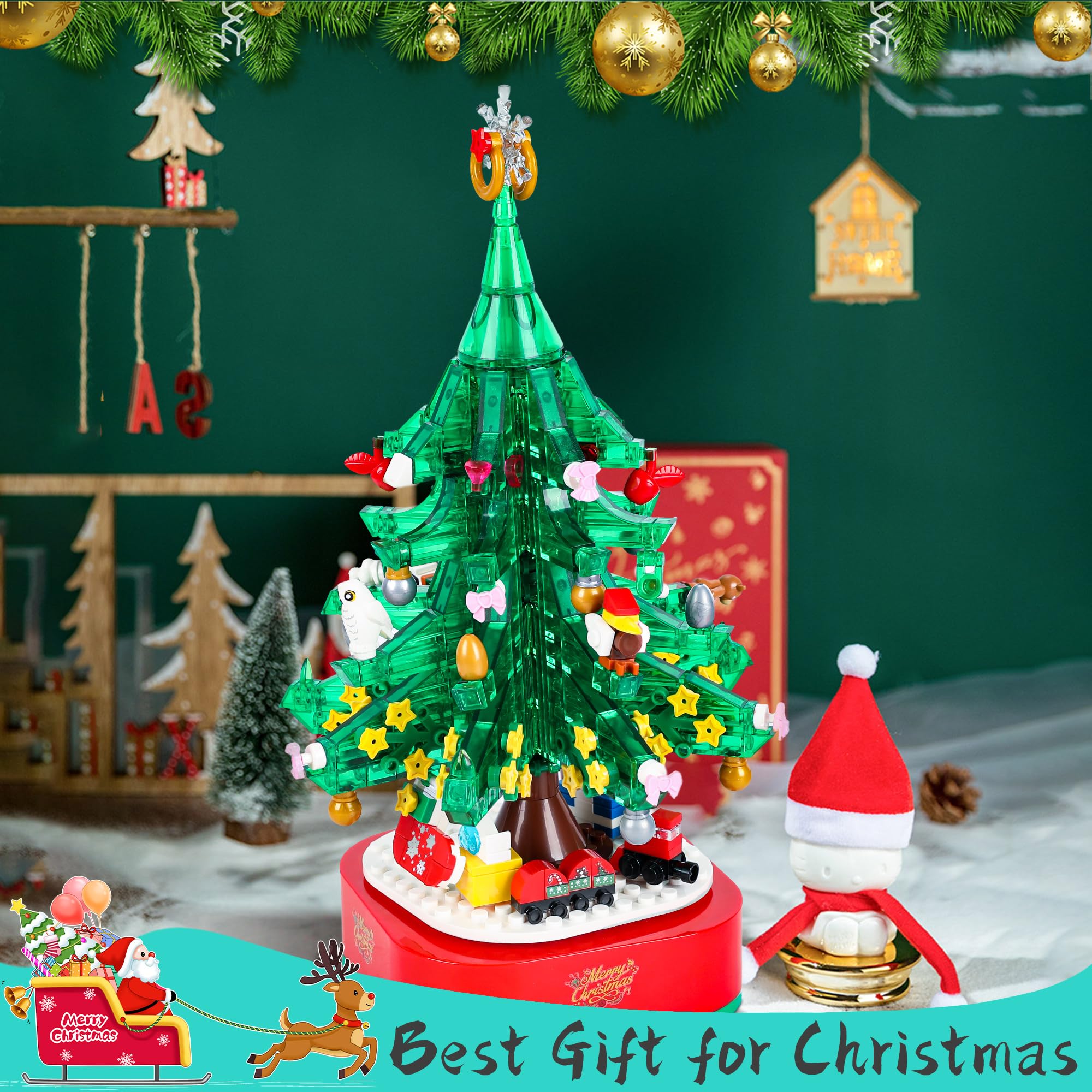 Foto 6 | Árbol De Navidad Building Block Con Música Y Luz Led Para Niños De 3 A 18 Años - Venta Internacional.