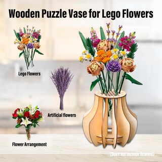 Foto 2 | Set De Construcción De Jarrón De Madera Para Ramo De Flores De Lego - Venta Internacional.