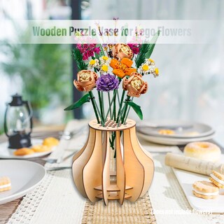 Foto 4 | Set De Construcción De Jarrón De Madera Para Ramo De Flores De Lego - Venta Internacional.