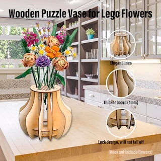 Foto 6 | Set De Construcción De Jarrón De Madera Para Ramo De Flores De Lego - Venta Internacional.