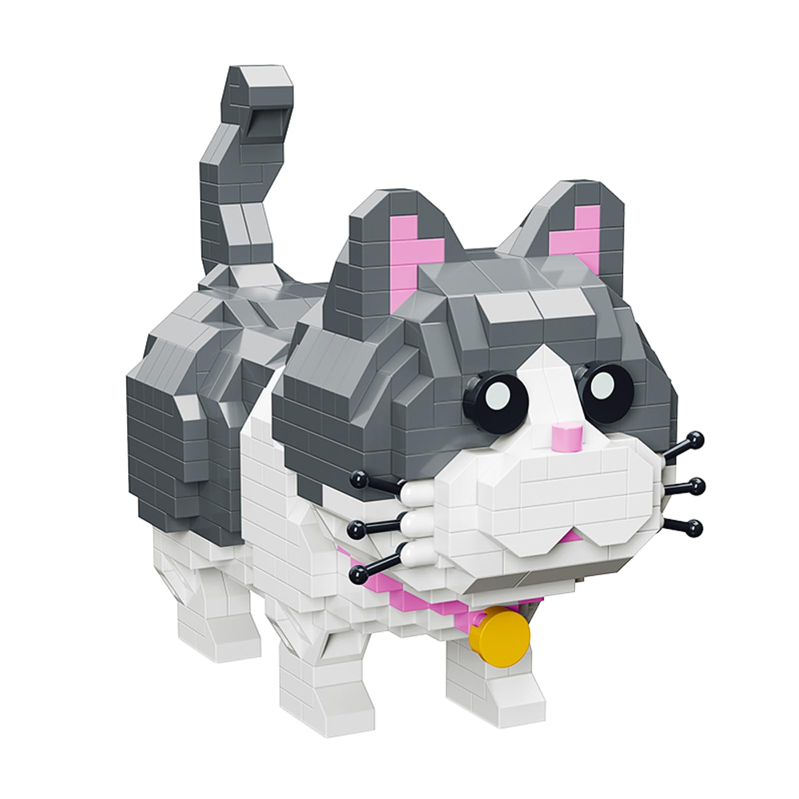 Foto 2 pulgar | Juego De Bloques De Construcción Pet Cute Grey Cat 673 Piezas Para Niños Y Niñas - Venta Internacional.
