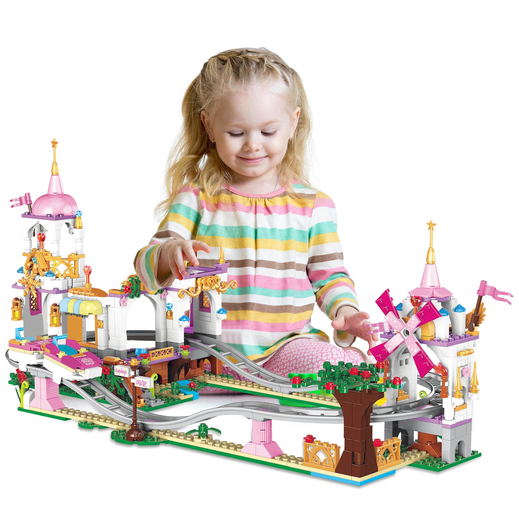 Foto 2 pulgar | Set De Construcción Roller Coaster Princess Castle 711 Piezas Para Niños - Venta Internacional.