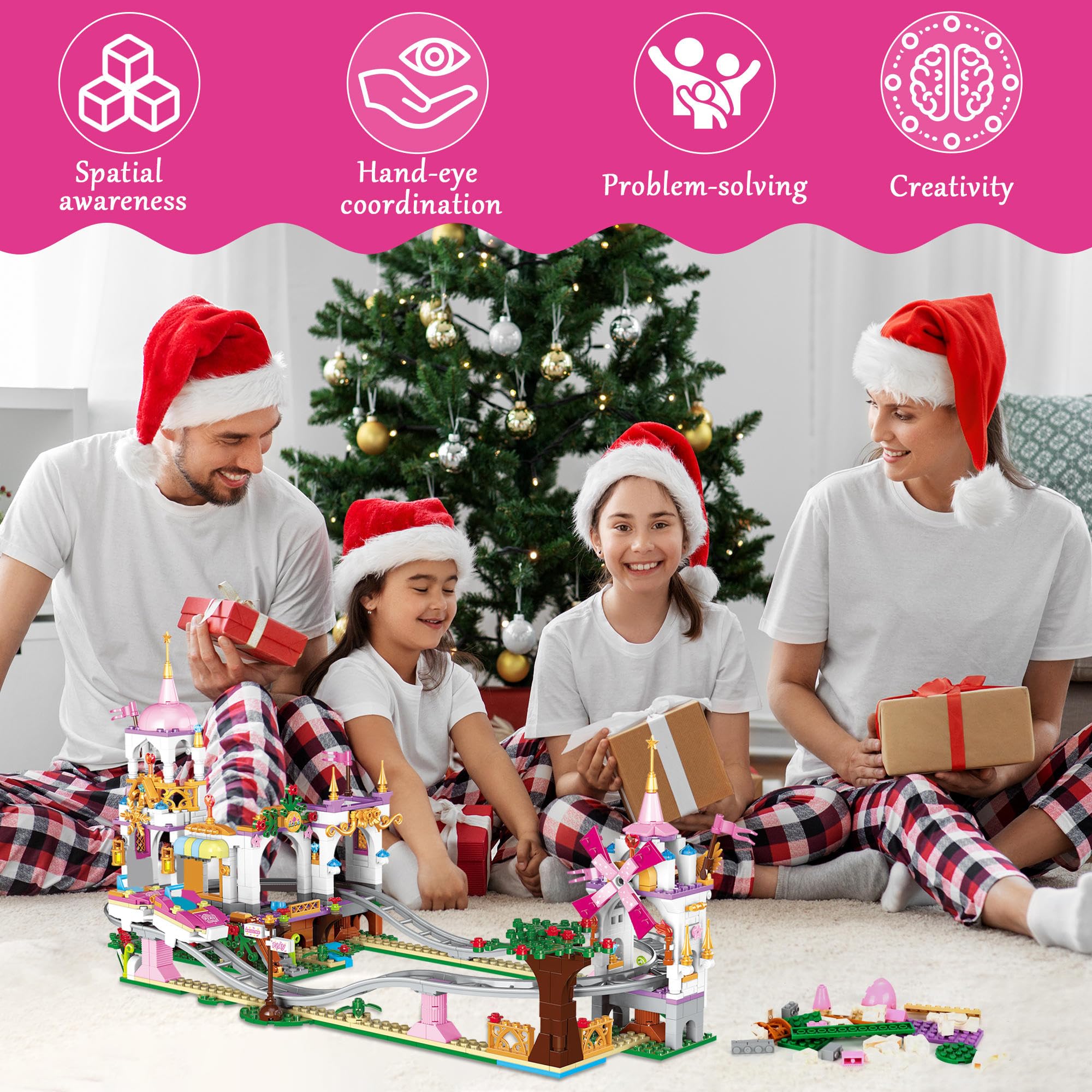 Foto 4 pulgar | Set De Construcción Roller Coaster Princess Castle 711 Piezas Para Niños - Venta Internacional.