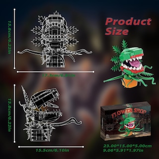 Foto 2 | Kit De Bloques De Construcción Genérico Audrey Ii Horror Piranha Flower 303 Unidades - Venta Internacional.
