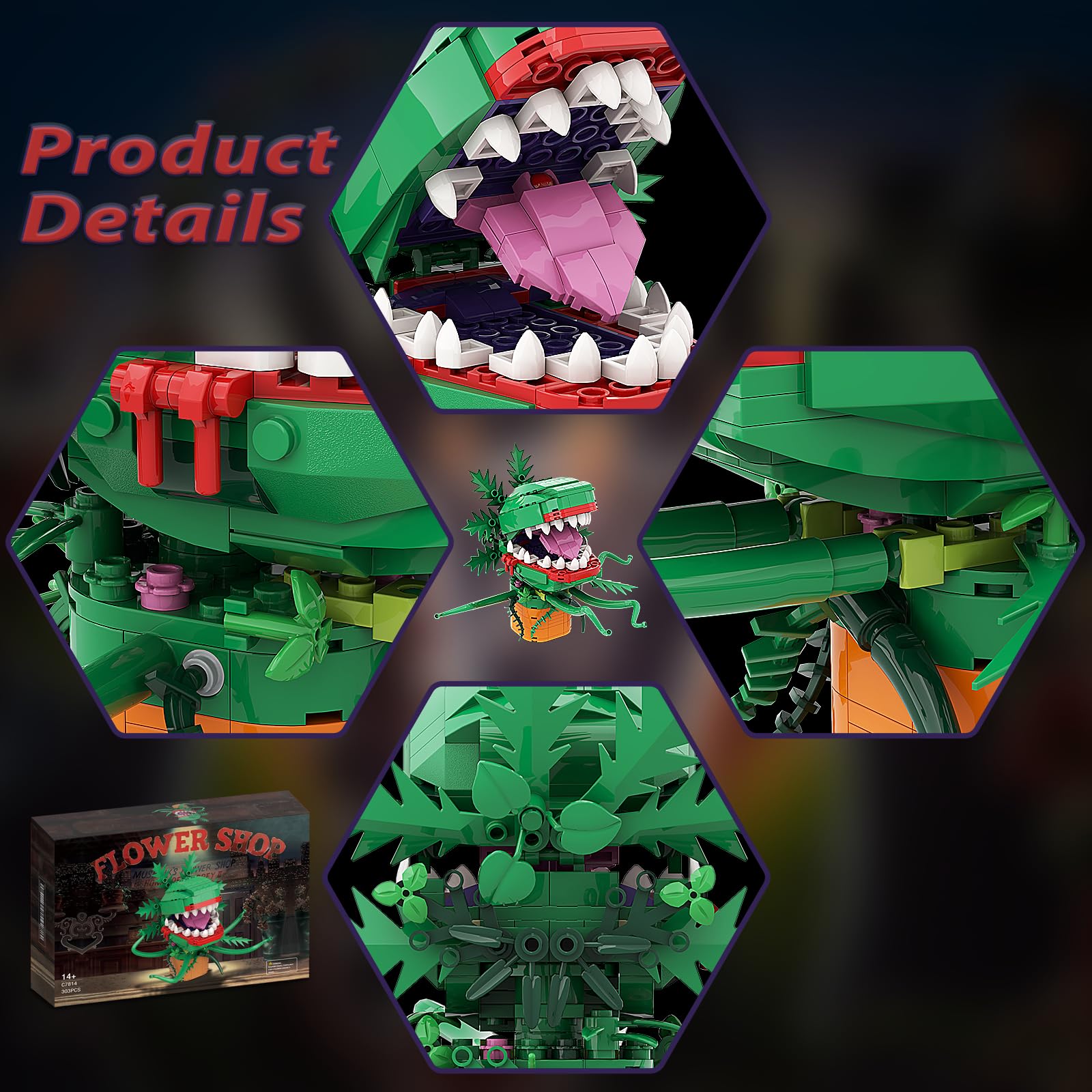 Foto 4 pulgar | Kit De Bloques De Construcción Genérico Audrey Ii Horror Piranha Flower 303 Unidades - Venta Internacional.