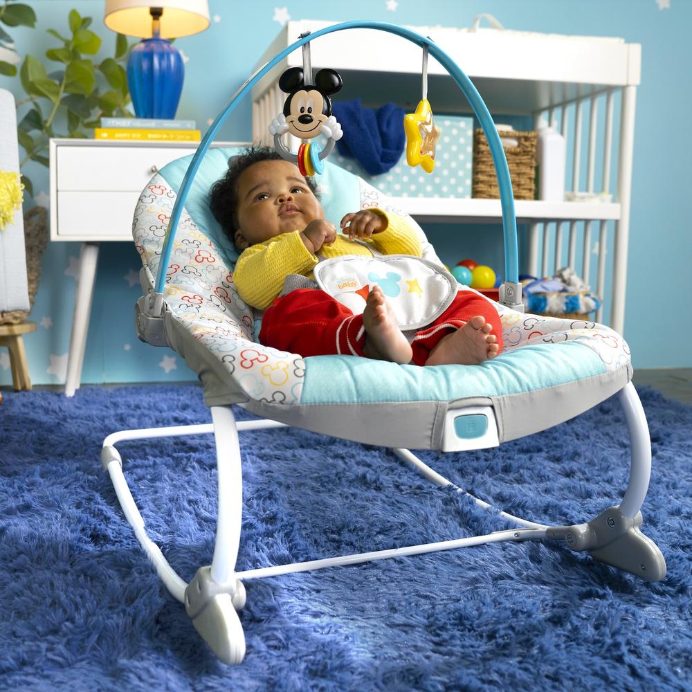 Foto 3 pulgar | Silla Bouncer Bright Stars Mickey Mouse para Bebé