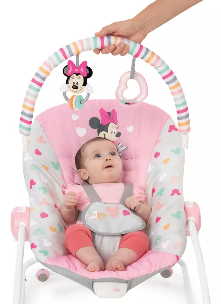 Foto 4 pulgar | Silla Bouncer Bright Stars Minnie Mouse Rosa para Bebé