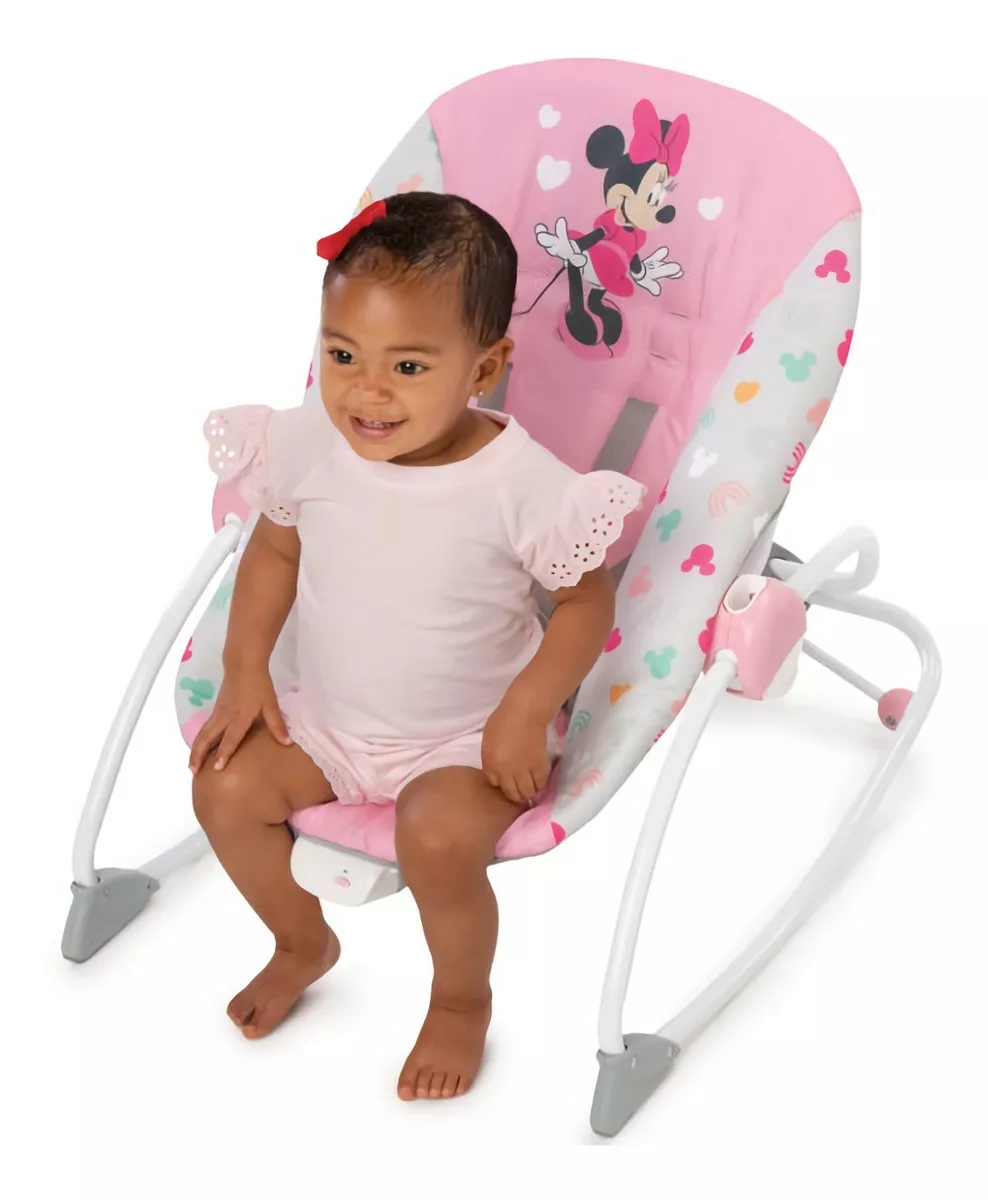 Foto 5 pulgar | Silla Bouncer Bright Stars Minnie Mouse Rosa para Bebé