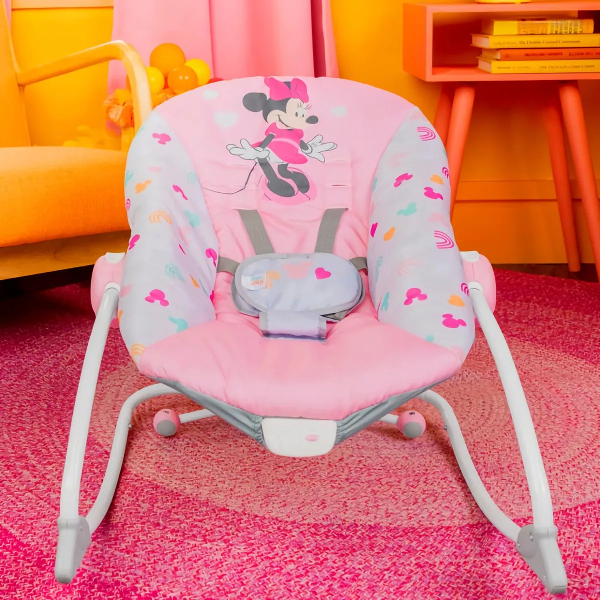 Foto 6 pulgar | Silla Bouncer Bright Stars Minnie Mouse Rosa para Bebé