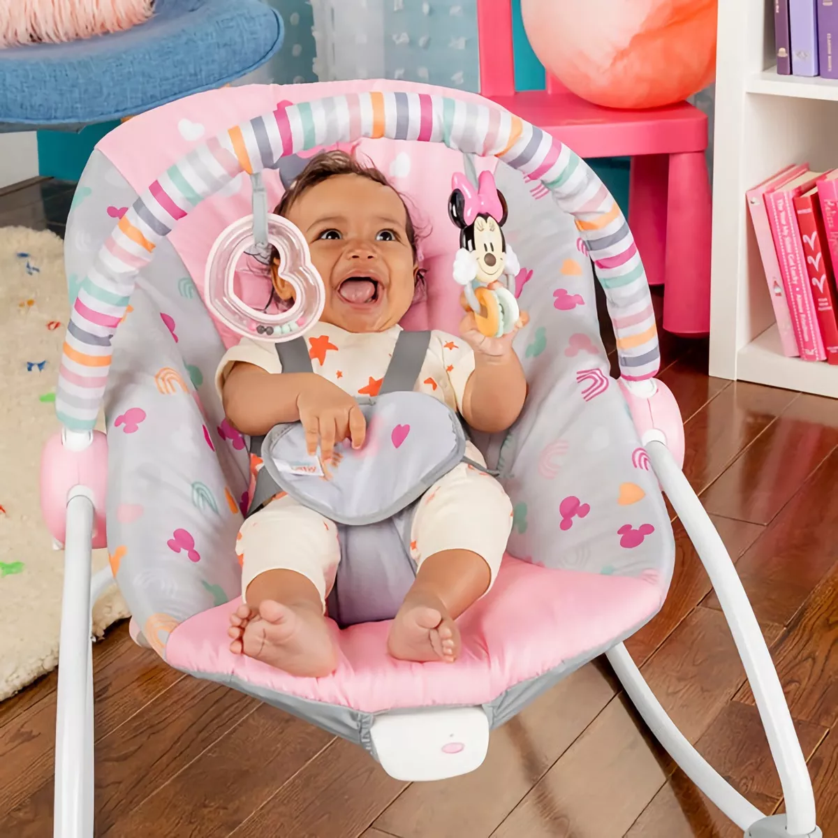 Foto 7 | Silla Bouncer Bright Stars Minnie Mouse Rosa para Bebé