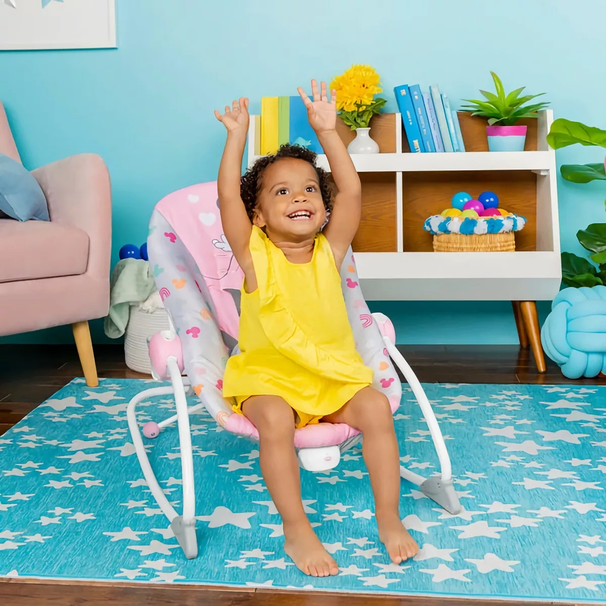 Foto 8 | Silla Bouncer Bright Stars Minnie Mouse Rosa para Bebé