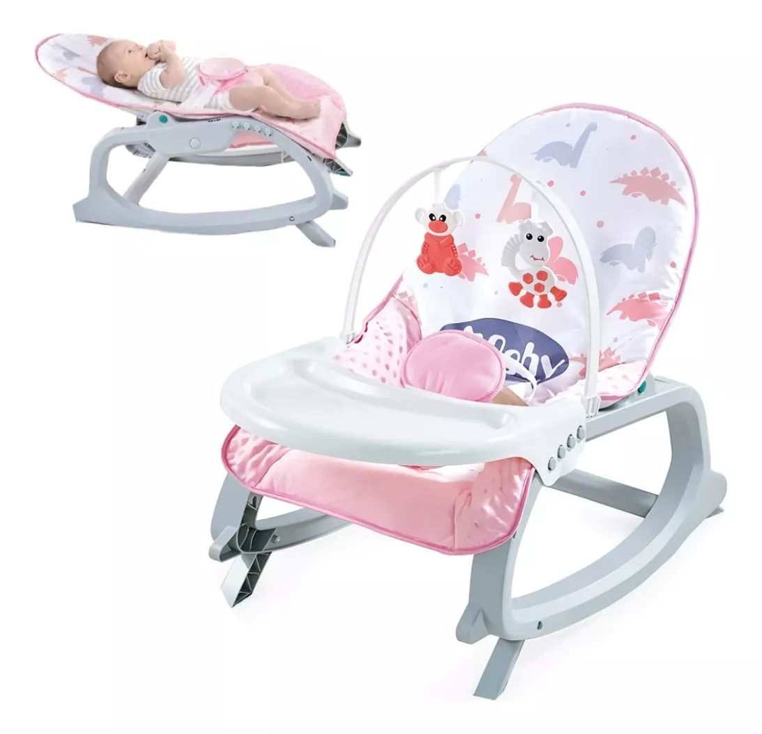 Bouncer Silla Mecedora para Bebé Aeiou HB601 Musical 3 en 1 Rosa