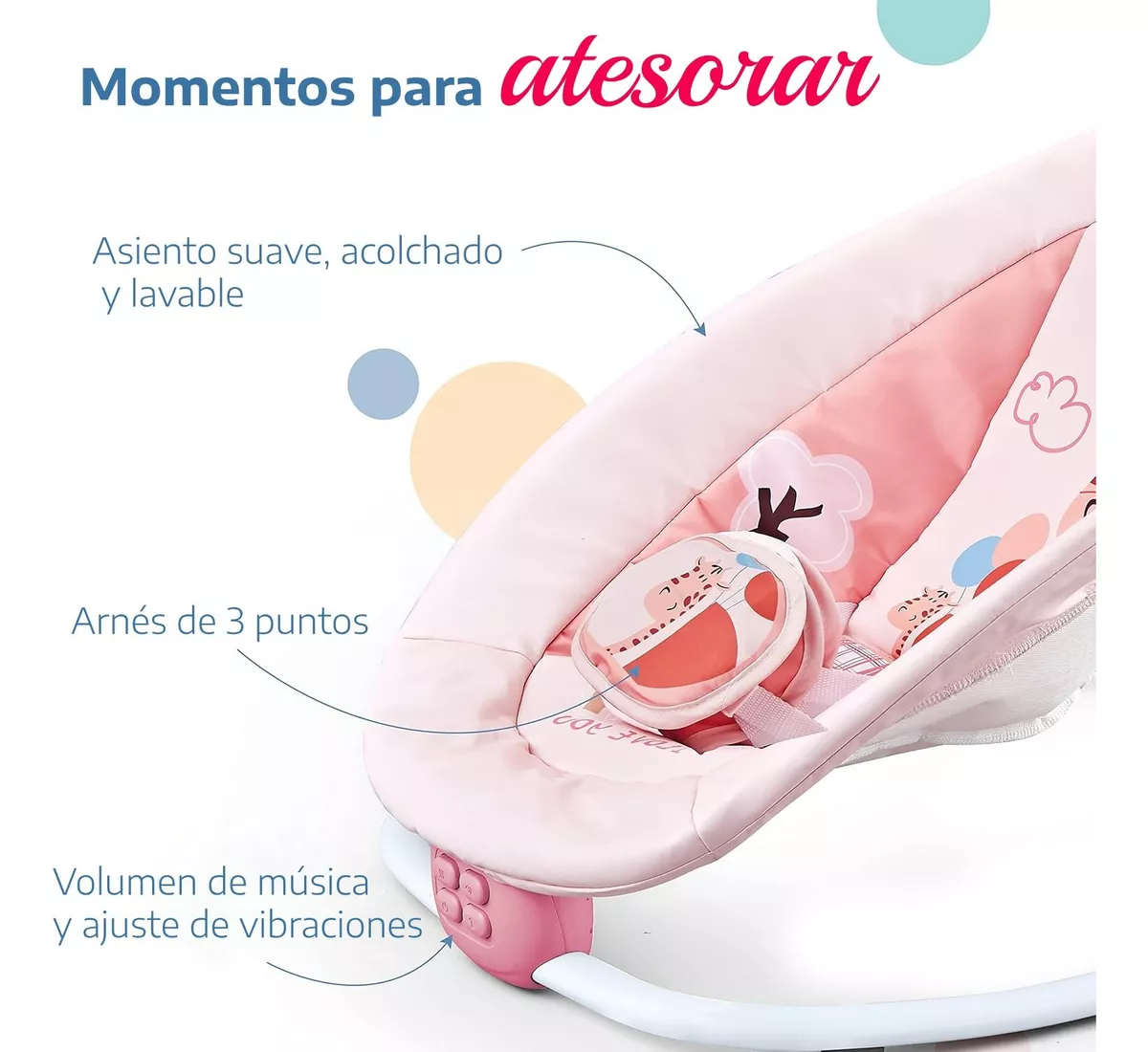 Foto 3 pulgar | Silla Mecedora Bouncer Musical Hb620 Con Proyector para Bebé