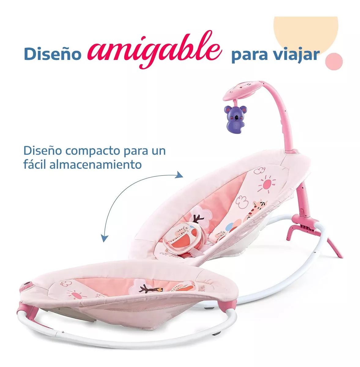 Foto 5 pulgar | Silla Mecedora Bouncer Musical Hb620 Con Proyector para Bebé