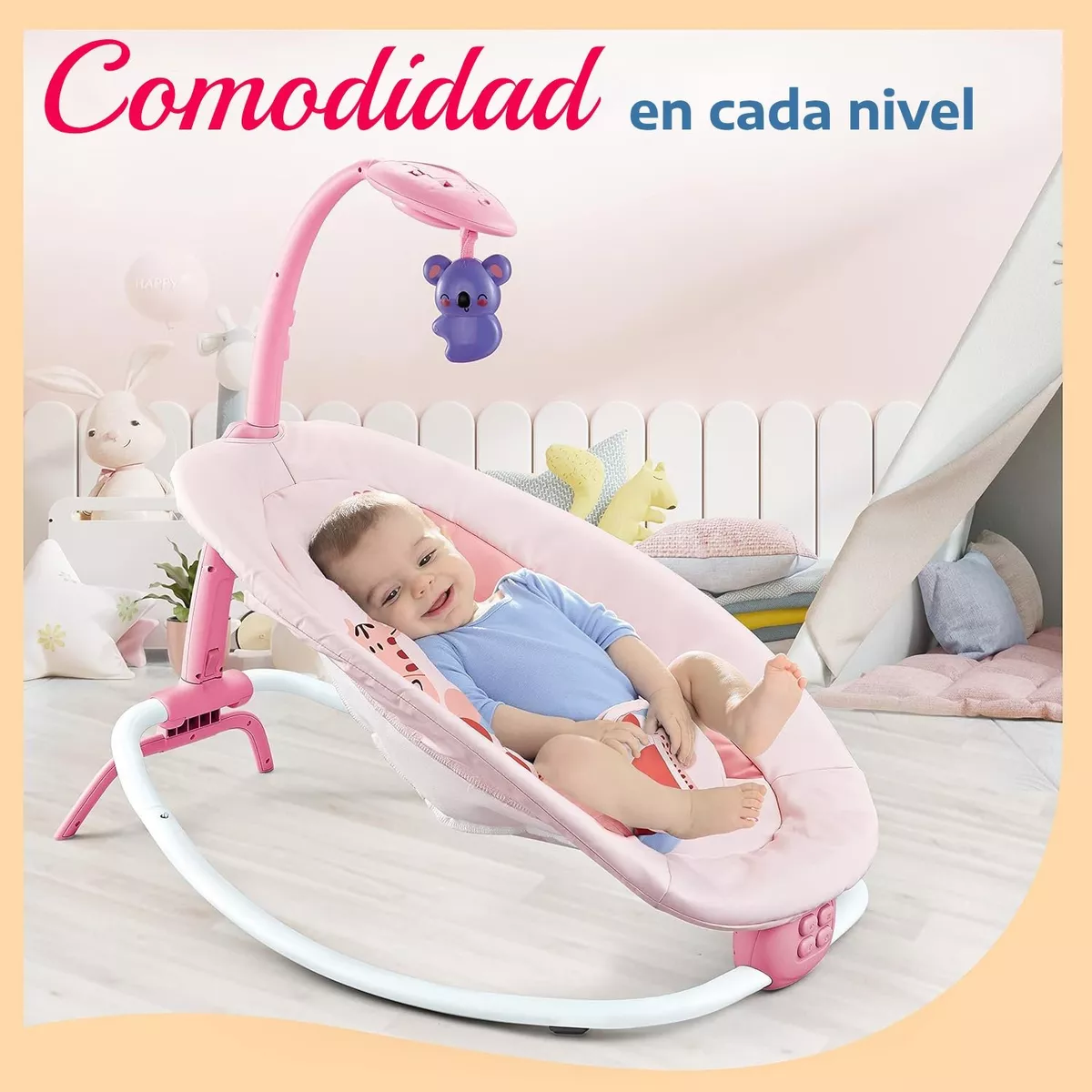Foto 6 pulgar | Silla Mecedora Bouncer Musical Hb620 Con Proyector para Bebé