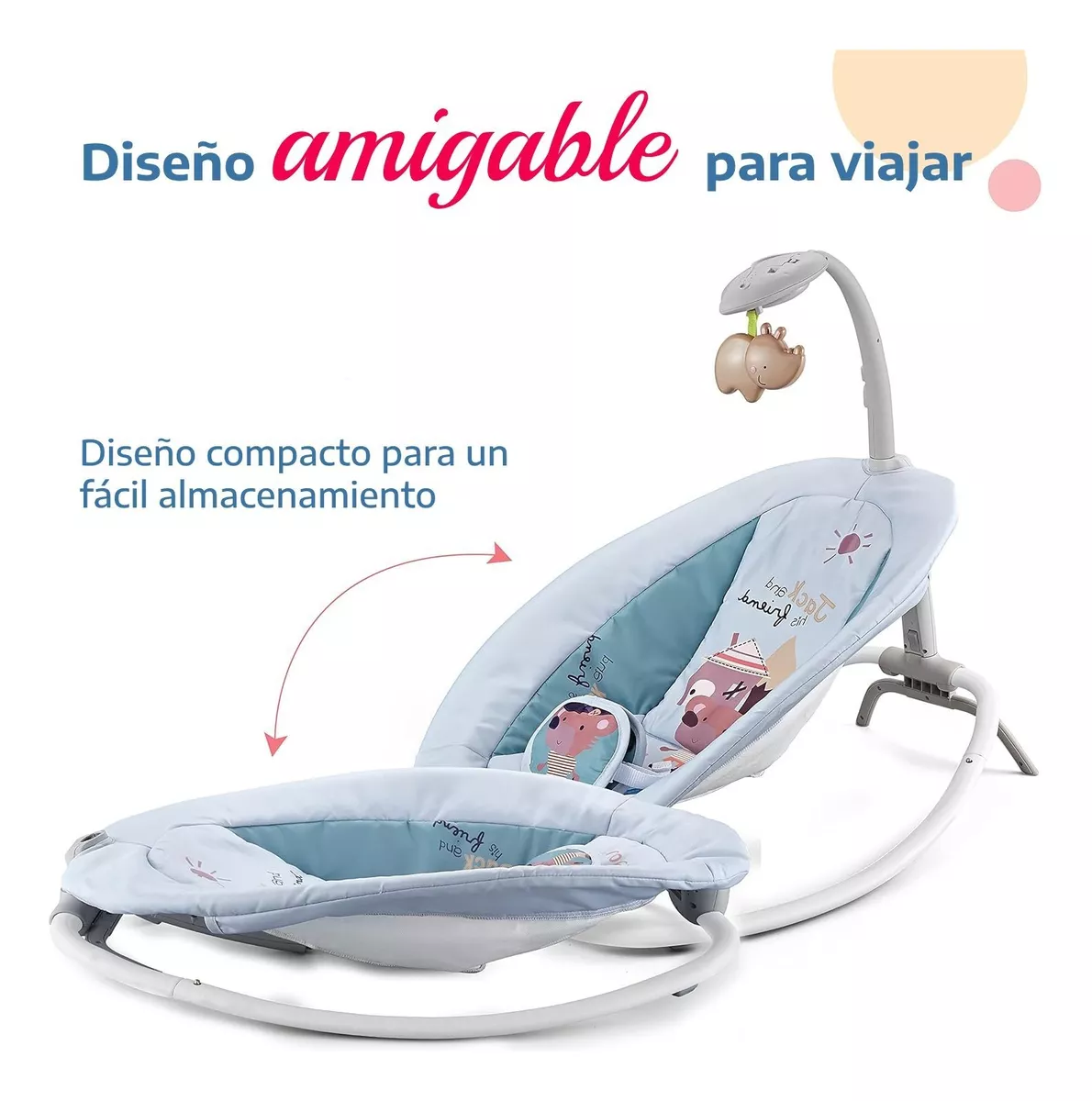 Foto 5 pulgar | Silla Mecedora Bouncer Musical Hb620 Con Proyector para Bebé