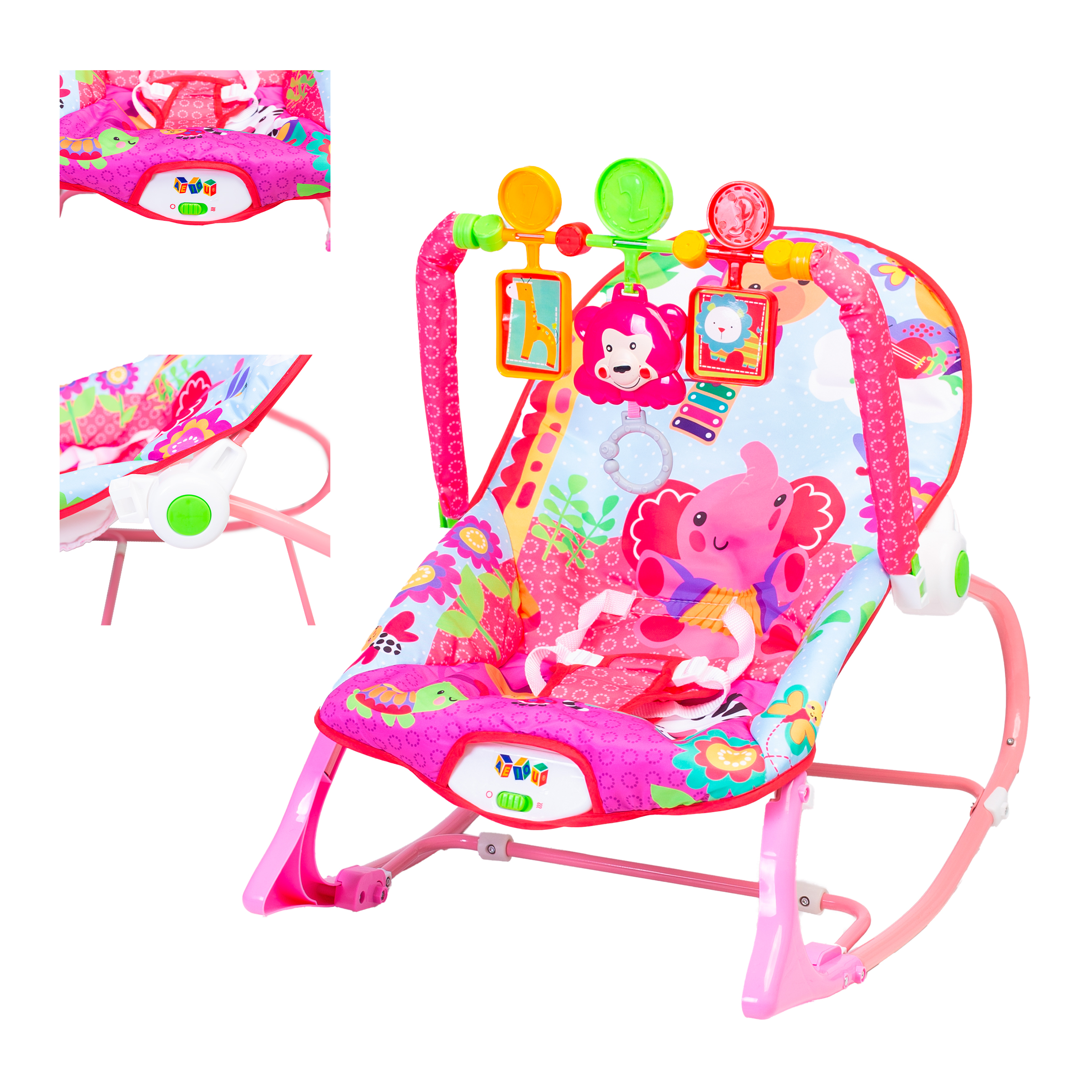 Bouncer Para Bebé Rocker Mecedora Plegable Rosa