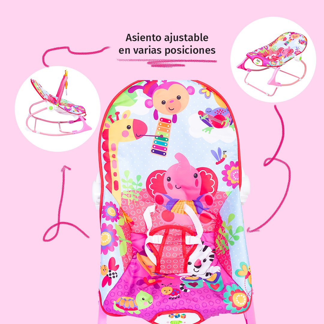 Foto 4 pulgar | Bouncer Para Bebé Rocker Mecedora Plegable Rosa