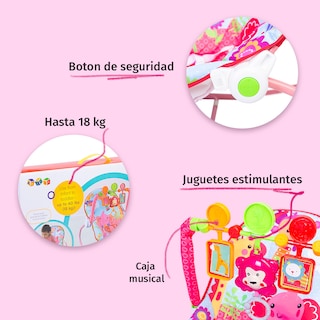 Foto 4 | Bouncer Para Bebé Rocker Mecedora Plegable Rosa
