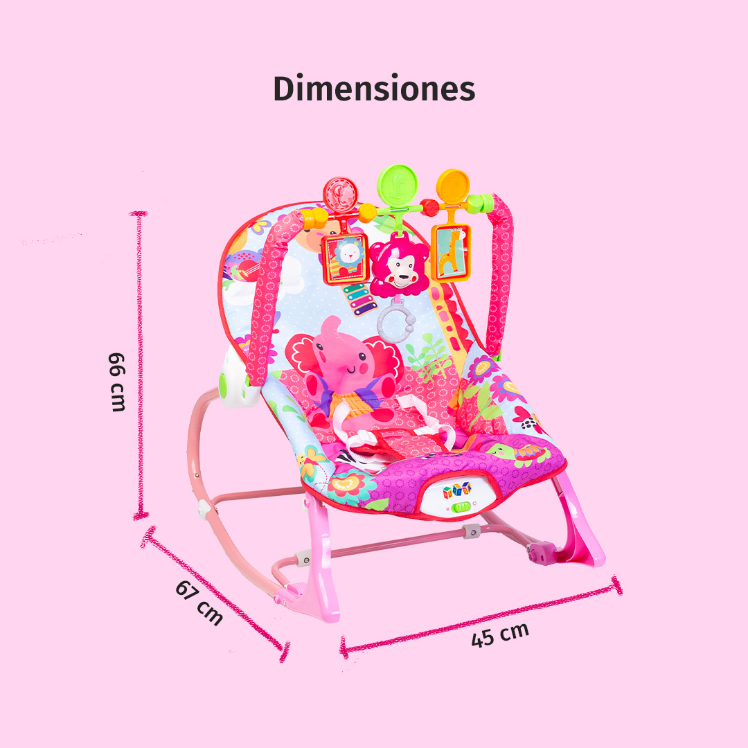 Foto 6 pulgar | Bouncer Para Bebé Rocker Mecedora Plegable Rosa