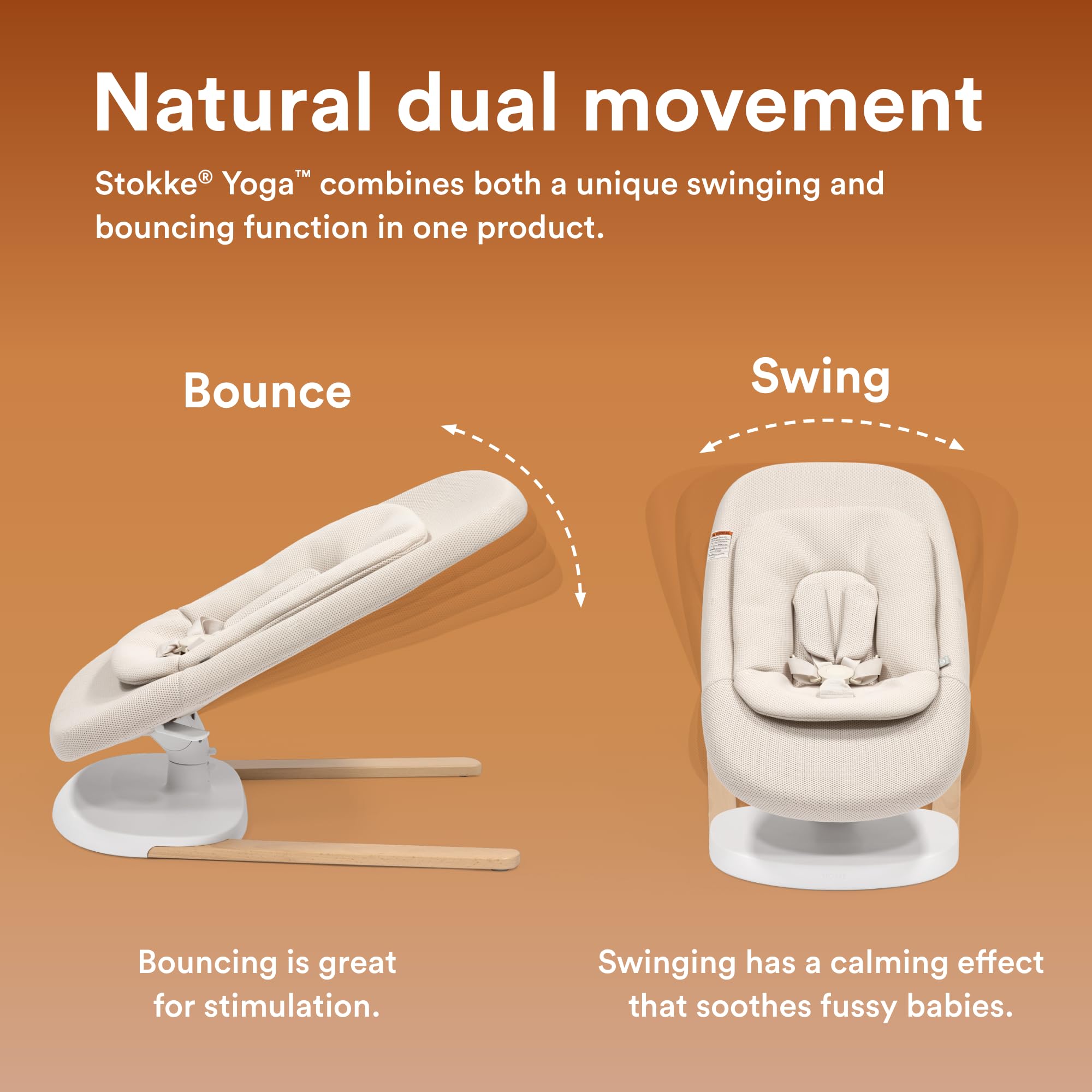 Foto 3 pulgar | Baby Bouncer & Swing Stokke Yoga Light Sand, Arena De Hasta 9 Kg - Venta Internacional.