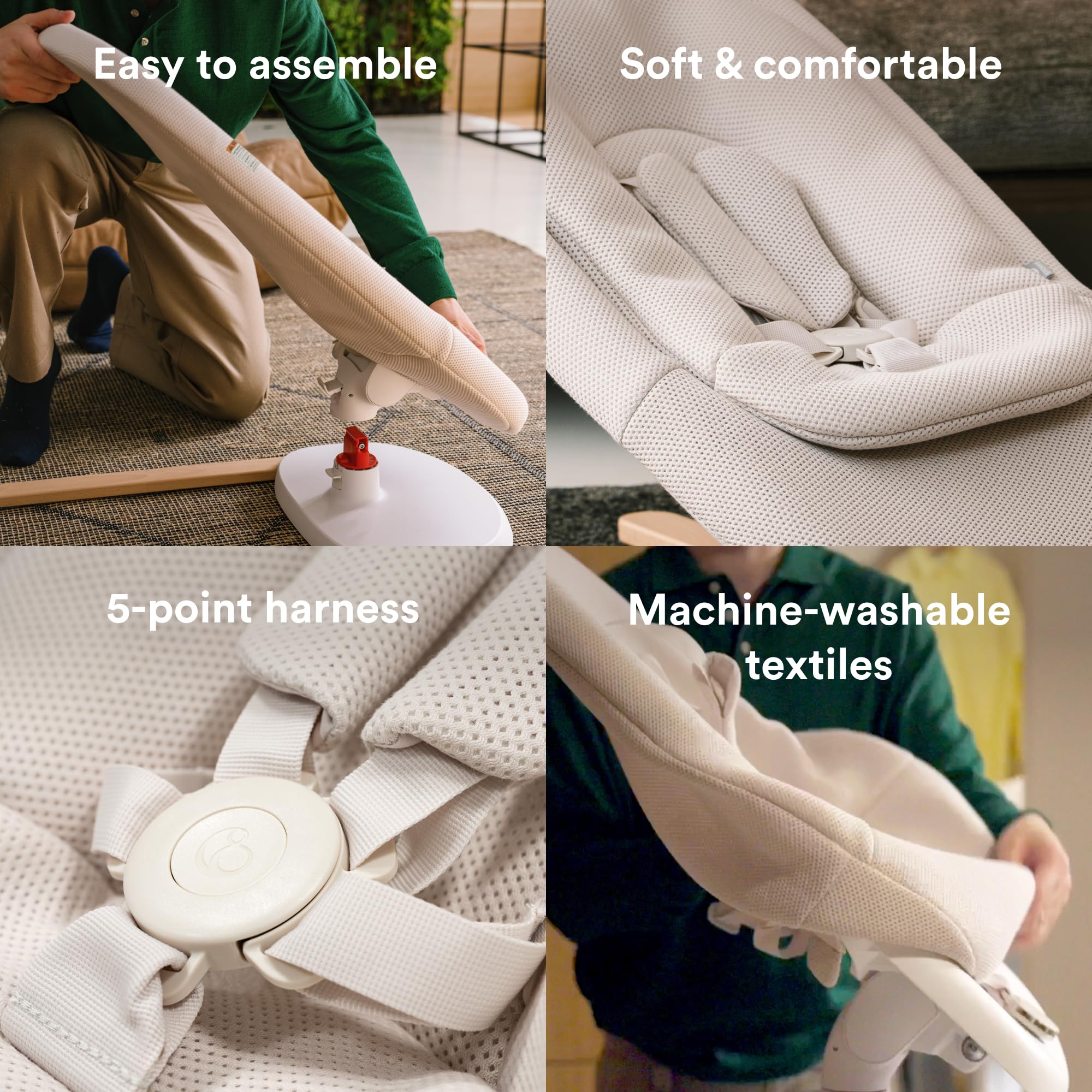 Foto 5 pulgar | Baby Bouncer & Swing Stokke Yoga Light Sand, Arena De Hasta 9 Kg - Venta Internacional.
