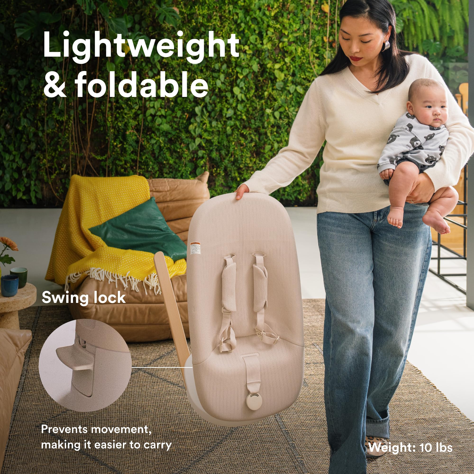 Foto 6 pulgar | Baby Bouncer & Swing Stokke Yoga Light Sand, Arena De Hasta 9 Kg - Venta Internacional.