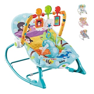 Foto 1 | Mecedora De Bebé Musical Con Juegos, Belug Color Azul-verde Turquesa