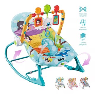 Foto 2 | Mecedora De Bebé Musical Con Juegos, Belug Color Azul-verde Turquesa