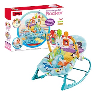 Foto 4 | Mecedora De Bebé Musical Con Juegos, Belug Color Azul-verde Turquesa